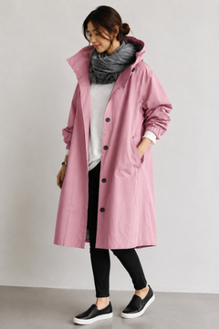Women's Rain Cape | Lightweight & Waterproof | Breathable & Stylish | Voxeya in Pink