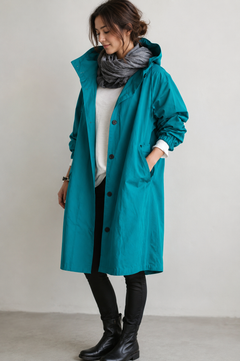 Women's Rain Cape | Lightweight & Waterproof | Breathable & Stylish | Voxeya in Arctic blue