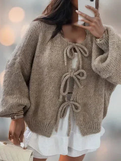 Women's Knit Open-Front Cardigan | Relaxed Versatile Fit for Cold Weather Layering, Everyday Wear & Smart Casual Wear in White