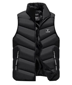 Men's Puffer Vest | Stand-Collar Zippered-Pocket Sleeveless Regular Fit for Autumn & Winter Wear & Cold Weather Layering in Black