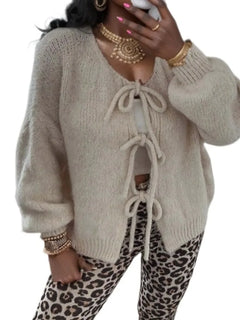 Women's Knit Open-Front Cardigan | Relaxed Versatile Fit for Cold Weather Layering, Everyday Wear & Smart Casual Wear in Khaki