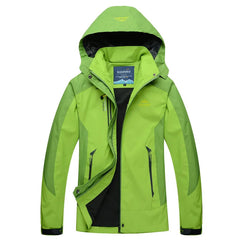 Women's Hooded Raincoat | Waterproof Colour-Block Zip-Front Regular Fit for Autumn & Winter Wear & Everyday Wear in Green