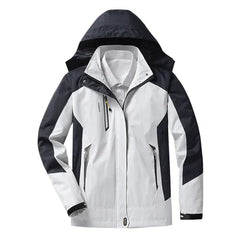 Women's Hooded Raincoat | Waterproof Colour-Block Zip-Front Regular Fit for Autumn & Winter Wear & Everyday Wear in Beige