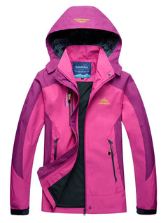 Women's Hooded Raincoat | Waterproof Colour-Block Zip-Front Regular Fit for Autumn & Winter Wear & Everyday Wear in Pink