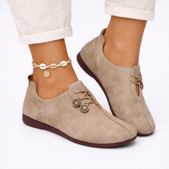 Women's Leather Slip-On Loafers | Cushioned Comfort Fit for Office, Smart Casual, Work & Everyday Wear in Light Brown