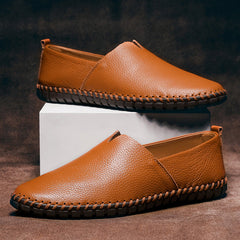 Men's Genuine Leather Loafers | Meticulously-Crafted Timeless Slip-On Comfort Fit for Everyday Wear & Smart Casual Wear in Brown