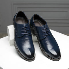 Men's Faux Leather Oxford Dress Shoes | Refined Smart-Casual Timeless Comfort Fit for Office Wear & Smart Casual Wear in Blue