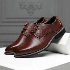 Men's Faux Leather Oxford Dress Shoes | Refined Smart-Casual Timeless Comfort Fit for Office Wear & Smart Casual Wear in Brown
