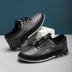 Men's Faux Leather Shoes | Supple Cushioned Lightweight Slip-On Comfort Fit for Everyday Wear & Smart Casual Wear in Grey