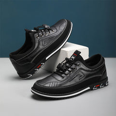 Men's Faux Leather Shoes | Supple Cushioned Lightweight Slip-On Comfort Fit for Everyday Wear & Smart Casual Wear in Black