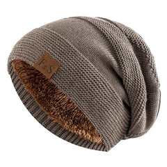 Unisex Winter Beanie | Fleece Lined & Warm | Soft Acrylic Fabric | Casual Wear | Voxeya in Khaki