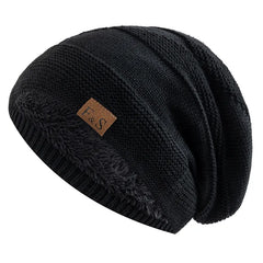 Unisex Winter Beanie | Fleece Lined & Warm | Soft Acrylic Fabric | Casual Wear | Voxeya in Black