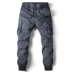 Men's Rugged Utility Stretch-Fit Cargo Trousers | Tapered Multi-Pocket Fit for Everyday Wear & Smart Casual Wear in Dark Grey