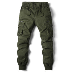Men's Rugged Utility Stretch-Fit Cargo Trousers | Tapered Multi-Pocket Fit for Everyday Wear & Smart Casual Wear in Green