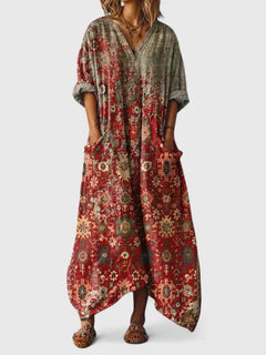 Women's A-Line Dress | Flowing Fit & Versatile Design | Summer & Festive Wear | Voxeya in Red Carpet