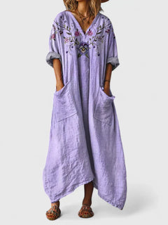 Women's A-Line Dress | Flowing Fit & Versatile Design | Summer & Festive Wear | Voxeya in Purple