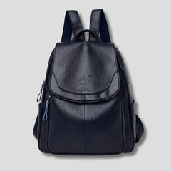 Women's Backpack | Flap Closure &amp; Structured Silhouette | Everyday Use | Voxeya in Navy Blue