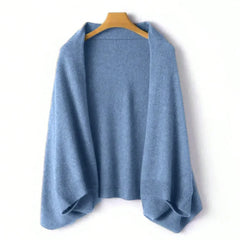 Women's Black Cardigan | Open-Front & Draped Neckline | Relaxed Fit Layering | Voxeya in Blue