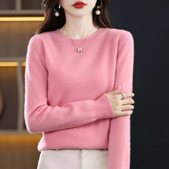 Women's Cashmere Sweater | Soft & Lightweight Knit | Casual & Formal Wear | Voxeya in Pink