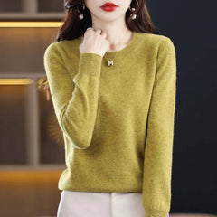 Women's Cashmere Sweater | Soft & Lightweight Knit | Casual & Formal Wear | Voxeya in Mustard