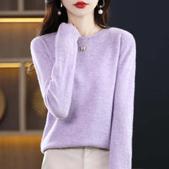 Women's Cashmere Sweater | Soft & Lightweight Knit | Casual & Formal Wear | Voxeya in Light Purple
