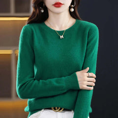 Women's Cashmere Sweater | Soft & Lightweight Knit | Casual & Formal Wear | Voxeya in Green