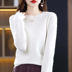 Women's Cashmere Sweater | Soft & Lightweight Knit | Casual & Formal Wear | Voxeya in White