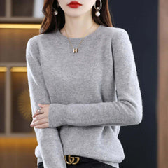 Women's Cashmere Sweater | Soft & Lightweight Knit | Casual & Formal Wear | Voxeya in Grey