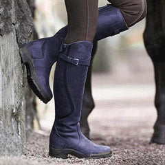 Women's Knee High Boots | Waterproof & Insulated | Slip-Resistant Sole | Winter Riding Style | Voxeya in Purple