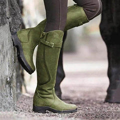 Women's Knee High Boots | Waterproof & Insulated | Slip-Resistant Sole | Winter Riding Style | Voxeya in Green