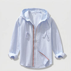 Women's Linen Hoodie | Lightweight & Breathable Fabric | Relaxed Fit Layering | Voxeya in Light Blue