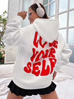 Women's Oversized Hoodie | Soft Fabric & Kangaroo Pocket | Casual Autumn Wear | Voxeya in White