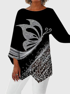 Women's Printed Crew Neck Top | Relaxed Fit & Breathable Fabric | Casual & Smart-Casual | Voxeya in Style 1