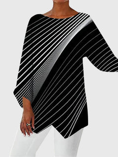 Women's Printed Crew Neck Top | Relaxed Fit & Breathable Fabric | Casual & Smart-Casual | Voxeya in Style 2