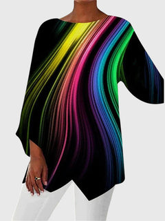 Women's Printed Crew Neck Top | Relaxed Fit & Breathable Fabric | Casual & Smart-Casual | Voxeya in Style 3