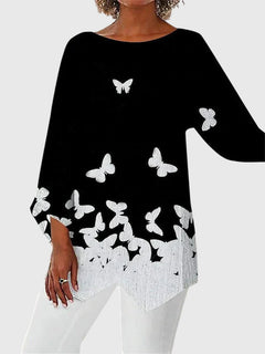 Women's Printed Crew Neck Top | Relaxed Fit & Breathable Fabric | Casual & Smart-Casual | Voxeya in Style 5