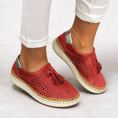 Women's Slip-On Shoes | Wide Fit & Breathable Comfort | Lightweight Support for Everyday Wear | Voxeya in Red