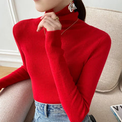 Women's Sweater | Ribbed Texture & Streamlined Fit | Versatile Everyday Style | Voxeya in Red