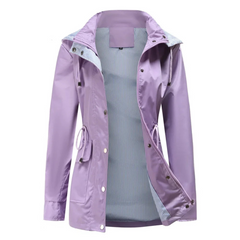 Women's Utility Jacket | Hooded & Drawcord Waist | Streamlined Fit | Voxeya in Purple