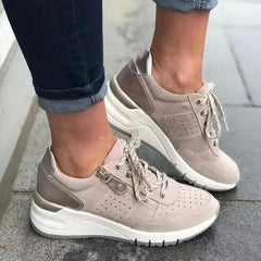 Women's Walking Shoes | Orthopaedic Support & Cushioned Fit | Everyday Comfort | Voxeya in Khaki