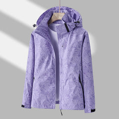 Women's Waterproof Jacket | Lightweight & Windproof | Outdoor & Everyday Wear | Black | Voxeya in Purple