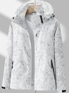 Women's Waterproof Jacket | Lightweight & Windproof | Outdoor & Everyday Wear | Black | Voxeya in White