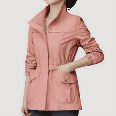 Women's Windbreaker Jacket | Lightweight & Waterproof | Casual Everyday Wear | Voxeya in Light Pink