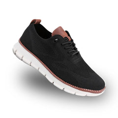 Men's Orthopaedic Walking Shoes | Wide Toe-Box Featherlight Breathable Comfort Fit for Everyday Wear & Smart Casual Wear in Black