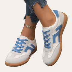 Women's Modern Low-Top Walking Sneakers | Lightweight Versatile Comfort Fit for Everyday Wear & Smart Casual Wear in Blue
