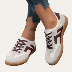 Women's Modern Low-Top Walking Sneakers | Lightweight Versatile Comfort Fit for Everyday Wear & Smart Casual Wear in Brown