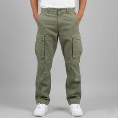 Men's Multi-Pocket Utility Cargo Trousers | Durable Streetwear Relaxed Fit for Everyday Wear & Smart Casual Wear in Dark Green