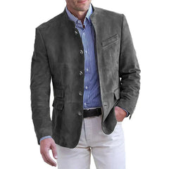 Men's Front-Panel Jacket | Long-Sleeve Structured Fit for Autumn & Winter Wear, Cold Weather Layering & Everyday Wear in Gray