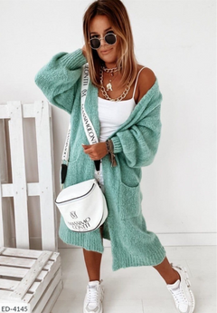 Women's Oversized Long-Line Knit Cardigan | Cosy Fit for Cold Weather Layering, Everyday Wear & Smart Casual Wear in Khaki
