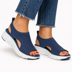 Women's Slip-On Walking Shoes | Breathable Knit Comfort Fit for Everyday Wear in Navy
